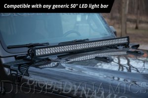 Jeep Wrangler JL Light Bar Mounting Bracket - Hood - Diode Dynamics - Stage Series - `18-`21